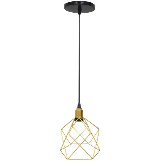 Imagem de Pendente Aramado Cálice Luminária Lustre Luxo Teto Retrô Vintage Balcão Agp Ilumini Industrial