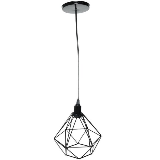 Imagem de Pendente Aramado Diamante Cabo 2 Mt Luminária Lustre Luxo Industrial Teto Retrô Balcão Agp Ilumini