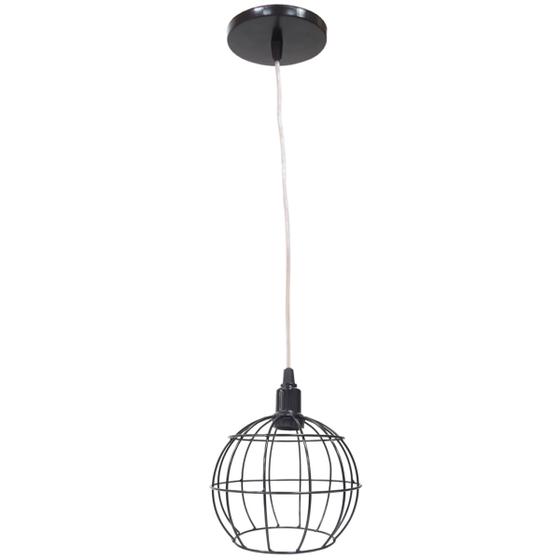 Imagem de Pendente Aramado Globo Luminária Lustre Cabo Cristal Retrô Vintage Agp Ilumini Industrial Luxo