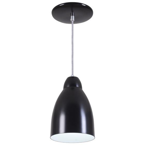 Imagem de Pendente Bala Luminária Lustre Alumínio Preto Fosco - Rei Da Iluminação