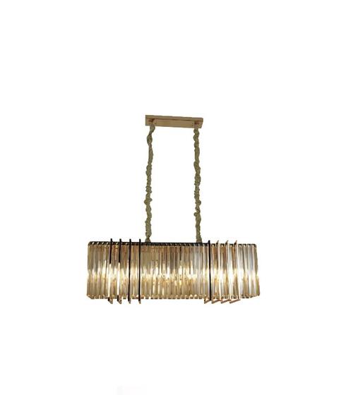 Imagem de Pendente Bell 90cm Em Cristal E Metal Dourado Hevvy