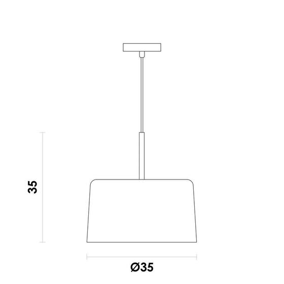 Imagem de Pendente bot branco e nickel (d)35cm (a)35cm 1x40w e27