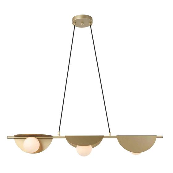 Imagem de Pendente cacau dourado e branco (c)14cm (l)98.5cm (a)13cm  3xg9 75w