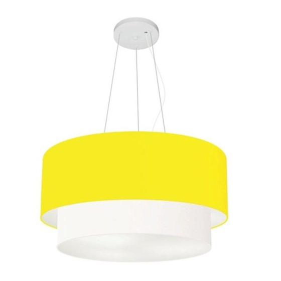 Imagem de Pendente Cilíndrico Amarelo e Branco MJ-4061 Para Mesa de Jantar e Estar