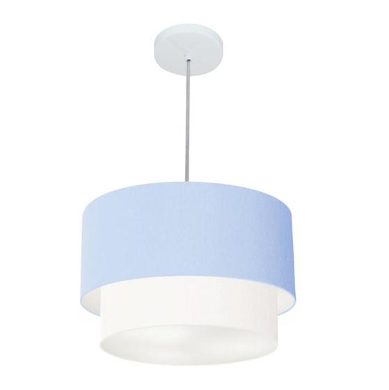 Imagem de Pendente Cilíndrico Azul Bebê e Branco MJ-4159 Para Mesa de Jantar e Estar