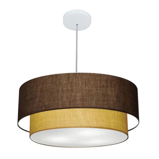 Imagem de Pendente Cilíndrico Café e Palha MJ-4353 Para Mesa de Jantar e Estar