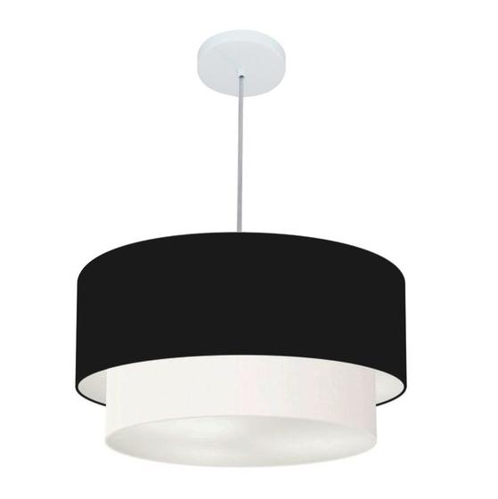 Imagem de Pendente Cilíndrico Preto e Branco MJ-4355 Para Mesa de Jantar e Estar