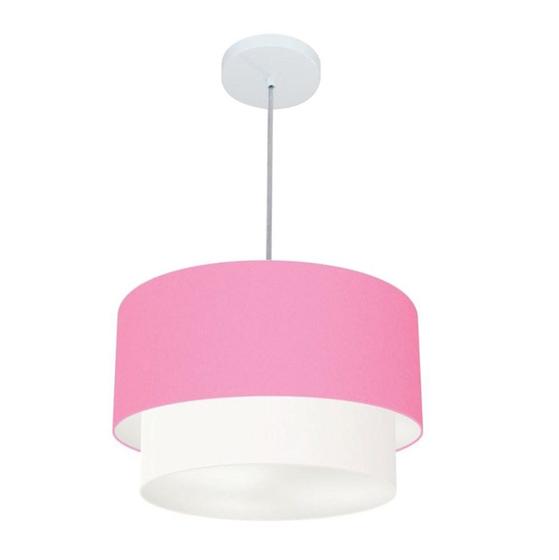 Imagem de Pendente Cilíndrico Rosa e Branco MJ-4159 Para Mesa de Jantar e Estar