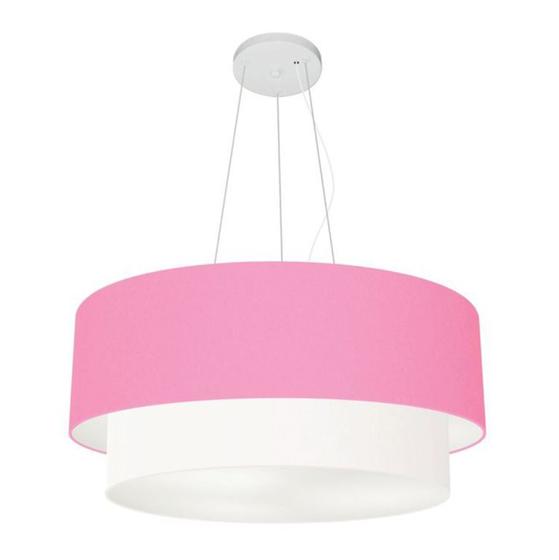 Imagem de Pendente Cilíndrico Rosa e Branco MJ-4179 Para Mesa de Jantar e Estar