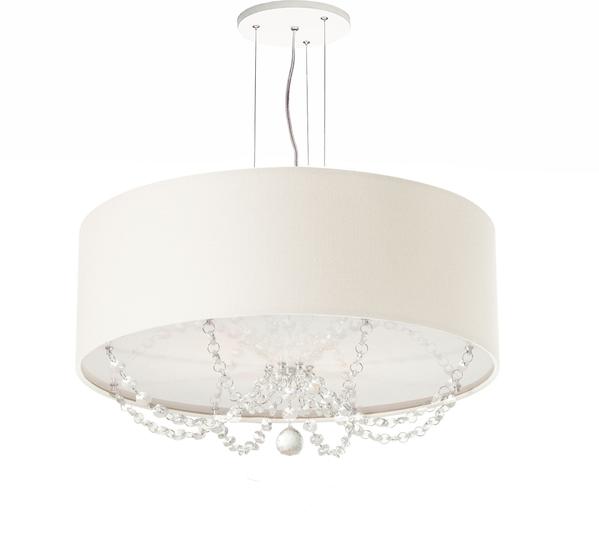 Imagem de Pendente Com Cristal Cúpula 40x15 Branco