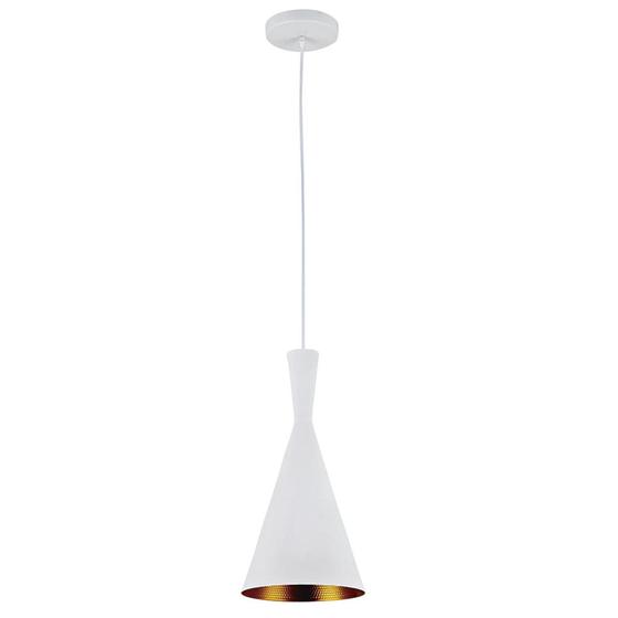 Imagem de Pendente cone chines branco com interior dourado 1xe27 blumenau