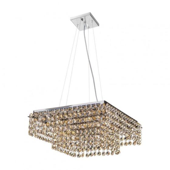 Imagem de Pendente Cristal Quadrado 30x30x12,5cm 6 Lâmpadas G9 Milano Bronzearte