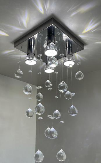 Imagem de Pendente de luxo com modelo em chuva para laje, gesso drywall, forro de PVC e/ou madeira