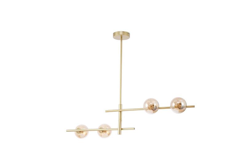 Imagem de Pendente Dourado com Globos Âmbar 105cm 4G9 14599-PL