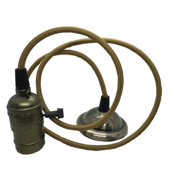 Imagem de Pendente E27 Antigo Retro Vintage Com Switch - Bronze