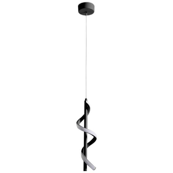 Imagem de Pendente Espiral Preto 40cm Led 12W 3200K Bivolt