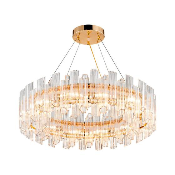 Imagem de Pendente Floro Vidro Dourado (D)60cm (A)25cm E14 FLO1PD01TR060 BELLA ILUMINAÇÃO