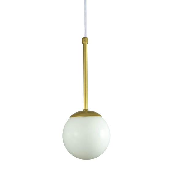 Imagem de Pendente Globo Esfera De Vidro 12Cm - Ouro - Vidro Branco