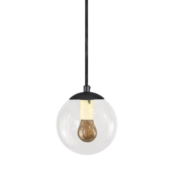 Imagem de Pendente Globo Esfera De Vidro Cristal 14Cm - Preto