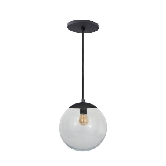 Imagem de Pendente Globo Esfera de Vidro Cristal 20cm - PRETO