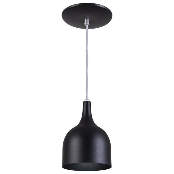 Imagem de Pendente Gota Luminária Lustre Alumínio Preto Brilho