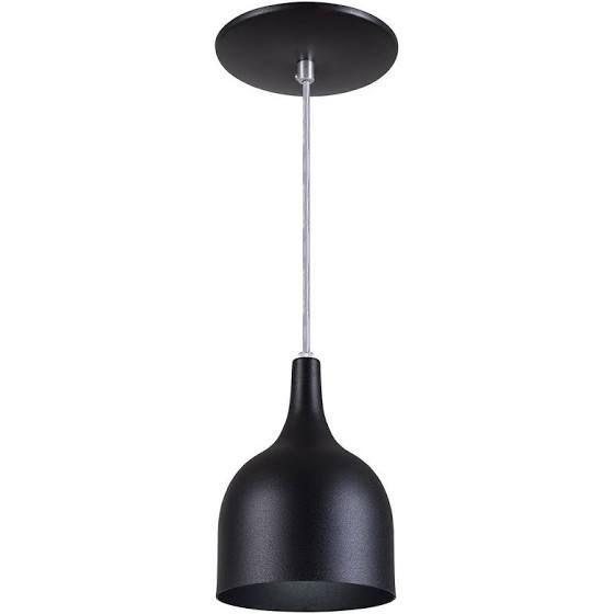Imagem de Pendente Gota Teat Luminária Lustre Alumínio E27 Preto Textura