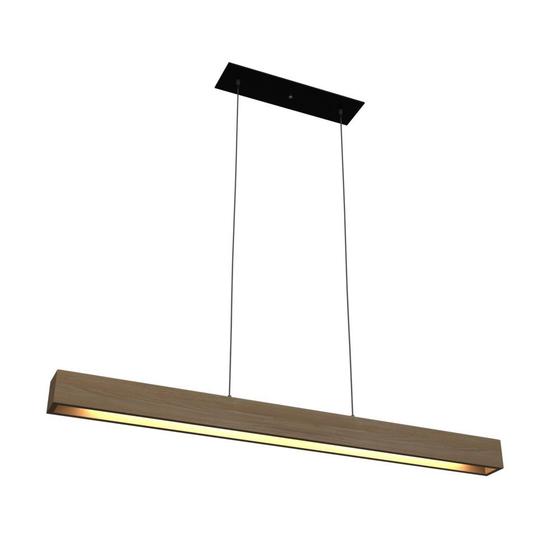 Pendente Industrial Linear Retangular de Madeira 130cm Moderno Sala Quarto Menor preço em Pendente Industrial Linear Retangular de Madeira 130cm Moderno Sala Quarto