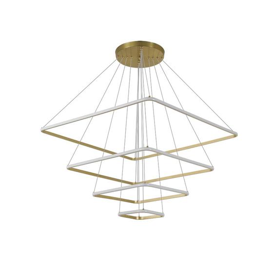 Imagem de Pendente Inverse Quadrado 4 Modulos Bronze LED 120W 3000K Bivolt Ideal para Pé Direito Duplo