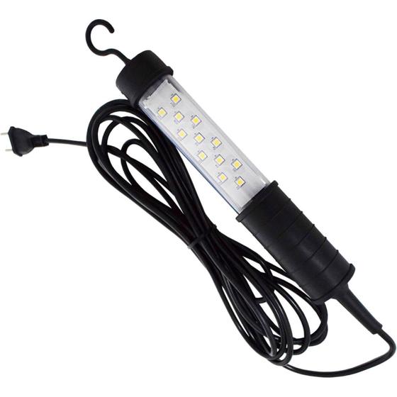 Imagem de Pendente LED Automotivo Emergência 110V 220V Luz Branca Plug de Tomada Pino AC Preto