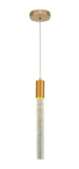 Pendente Led Tubo 30cm Cilíndrico Cristal Bolha 5w Dourado 3 temperaturas de cor 8109 Menor preço em Pendente Led Tubo 30cm Cilíndrico Cristal Bolha 5w Dourado 3 temperaturas de cor 8109