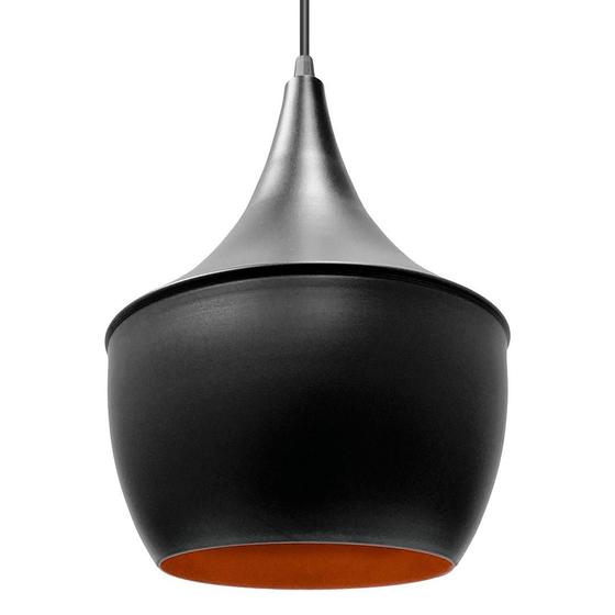 Imagem de Pendente Luminária Balão Tom Dixon Preto Com Cobre