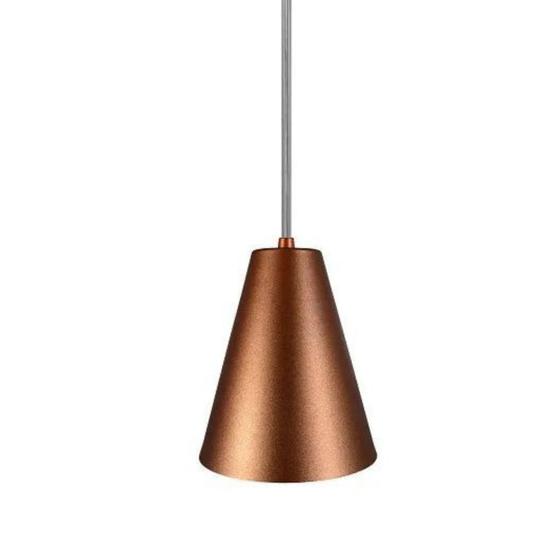 Imagem de Pendente Luminária De teto Cone 16x14cm Cobre de alumínio e bivolt Soquete E27