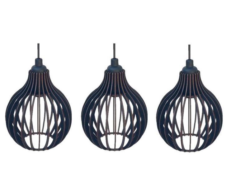 Pendente Luminária De Teto Decorativo Area Gourmet Madeira Colore na