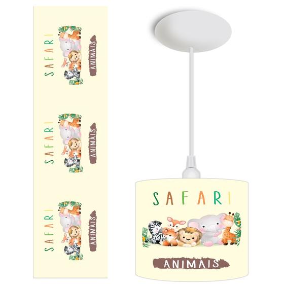 Imagem de Pendente luminaria infantil bebe-safari coroa liso amarelo