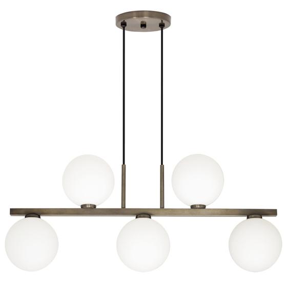 Imagem de Pendente Luminária Lustre Jabuticaba 5 Globos Vidro Bronze