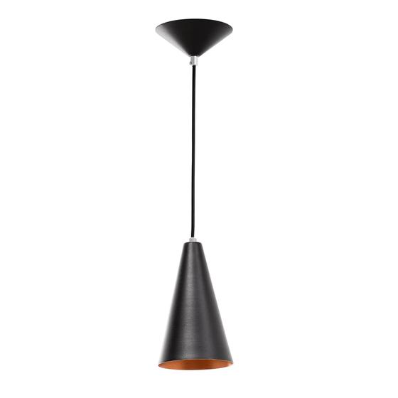 Imagem de Pendente Luminária Lustre Teto Balcão Sala Cone Grande Preto