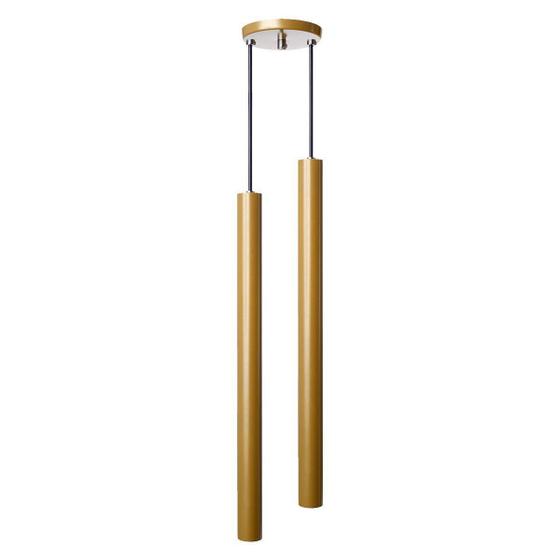 Imagem de Pendente Luminária Tubo Dourado Fosco 50 Cm - Duplo