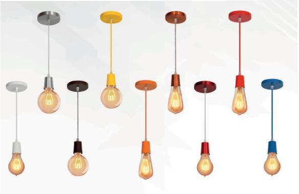 Imagem de Pendente Lustre Fio Com Soquete E27 - Varias Cores