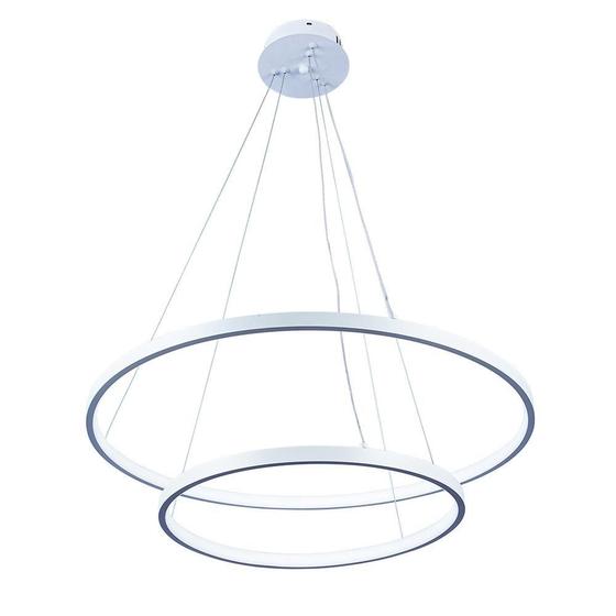 Imagem de Pendente Lustre Led Moderno 2 Aros Arcos Anéis 40Cm E 60Cm