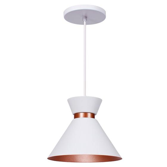 Imagem de Pendente Lustre Luminária Berlin 15cm Branco