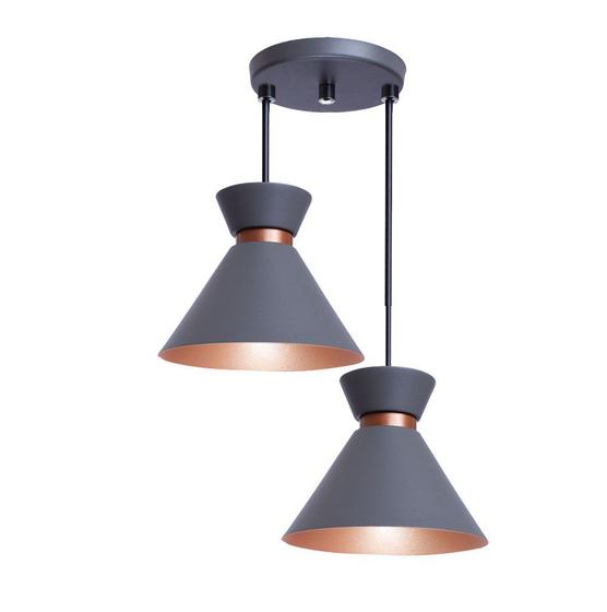 Pendente Lustre Luminária Berlin 15cm Cinza Duplo Menor preço em Pendente Lustre Luminária Berlin 15cm Cinza Duplo
