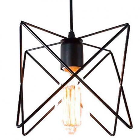 Pendente Lustre Luminária Industrial Aramado Estrela Menor preço em Pendente Lustre Luminária Industrial Aramado Estrela