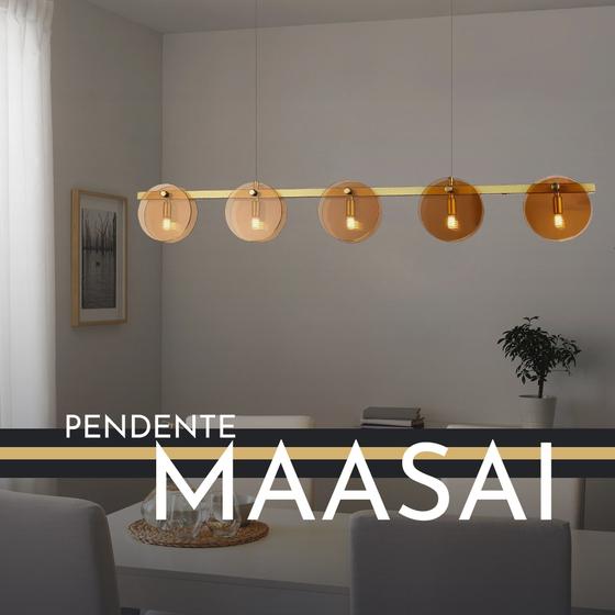 Imagem de Pendente Lustre Luminaria Maasai Bronze e Marrom Moderna 25W Bella