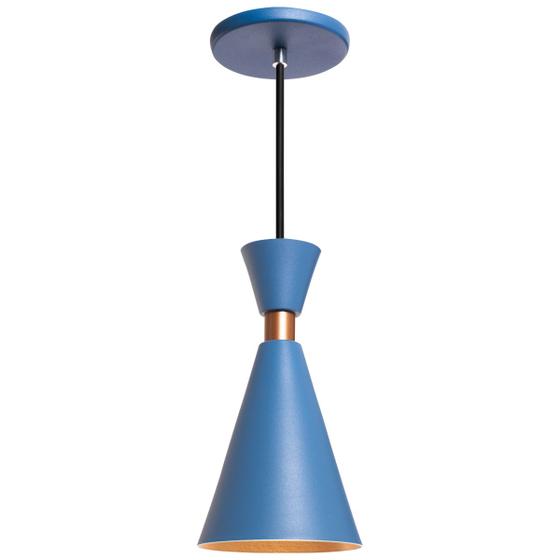 Imagem de Pendente Lustre Luminária Mini Pequim Azul 24cm