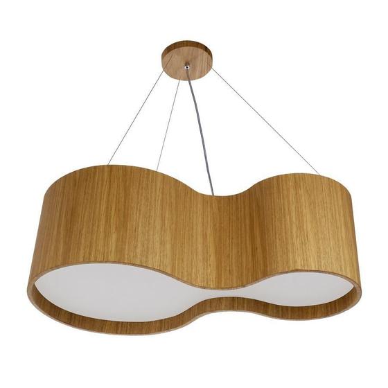 Imagem de Pendente Lustre Semi Cilíndrico Madeira 85Cm Imbuia