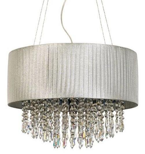 Imagem de Pendente Lustre Silk Prata Com Cristal Para Led 38 Cm