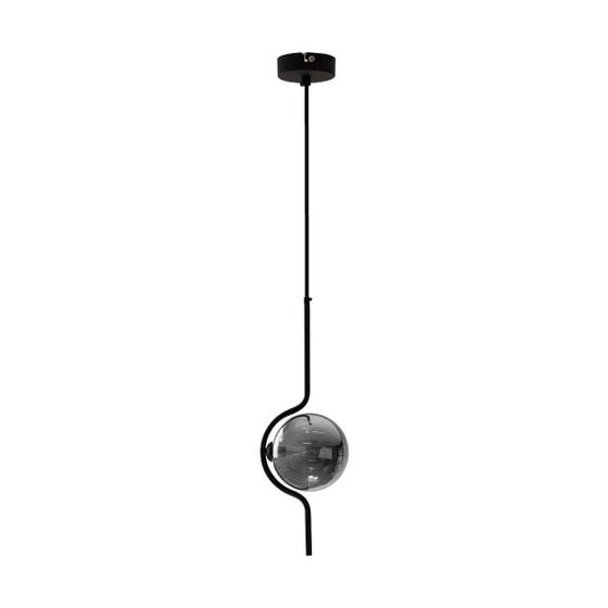 Imagem de Pendente Malu Preto Globo Vidro Smoky P/ 1X G9 ZR127-WGD Starlux ST2615