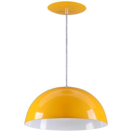 Imagem de Pendente Meia Lua 40cm Luminária Alumínio Amarelo - Rei da Iluminação