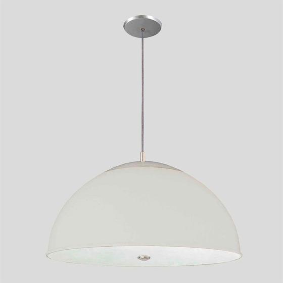 Pendente Meia Lua com Difusor 33cm Branco 2 Lâmpadas Menor preço em Pendente Meia Lua com Difusor 33cm Branco 2 Lâmpadas