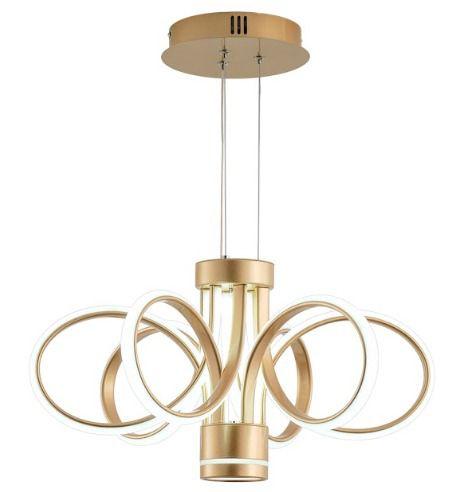 Imagem de Pendente Moderno Dourado 50cm Led 60W 3 em 1 Bivolt